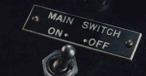 Finger turning a power switch on Stock Footage 74068570