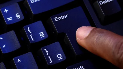 Finger tyoing on a keyboard Stock Footage 246710763