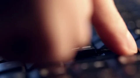 Finger is typing on the keyboard Stock Footage 72525485