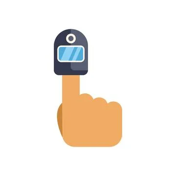 Finger using virtual reality touch screen device Stock Illustration