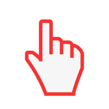 Finger vector with red color and white background Illustrazione stock