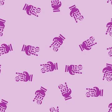 Finger vein recognition glyph vector seamless pattern イラスト素材