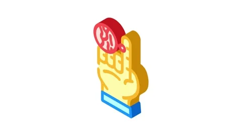 Finger vein recognition isometric icon animation Stock Footage 327282470