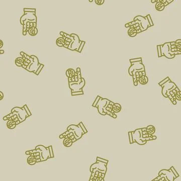 Finger vein recognition line vector seamless pattern 库存插图