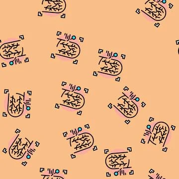 Finger vein recognition vector seamless pattern Illustrazione stock
