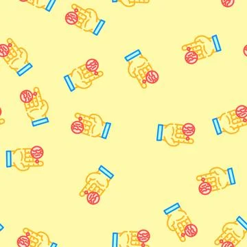 Finger vein recognition vector seamless pattern 스톡 일러스트