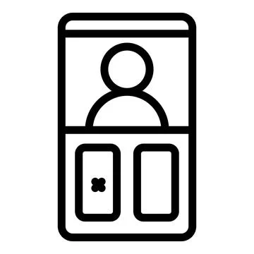 Finger video intercom icon outline vector. Door system Stock Illustration