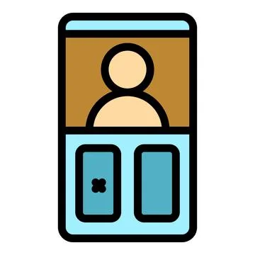 Finger video intercom icon vector flat Stock Illustration