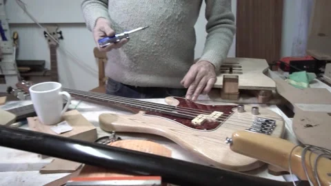 Fingerboard Handmade Guitar Workshop Stock Footage 231545147