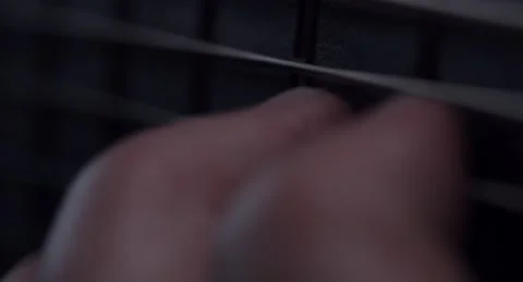 Fingering chords on the guitar extra close-up Stock Footage 153918420
