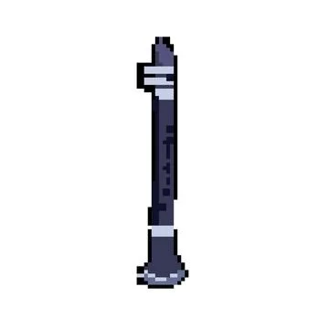 Fingering clarinet pixel art vector illustration Stock Illustration