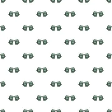 Fingerless gloves green pattern seamless repeated design イラスト素材
