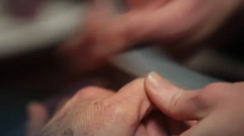 Fingernails being filed and cleaned Stock Footage 47004425