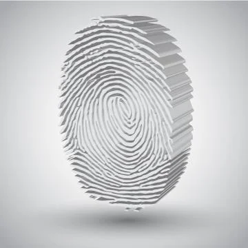 Fingerprint in 3D vector illustration Stock Illustration
