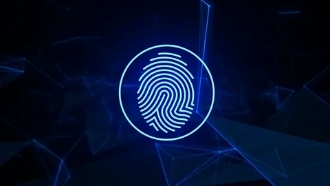 Fingerprint. 4k loop background on internet security and technology. Stock Footage 121416689