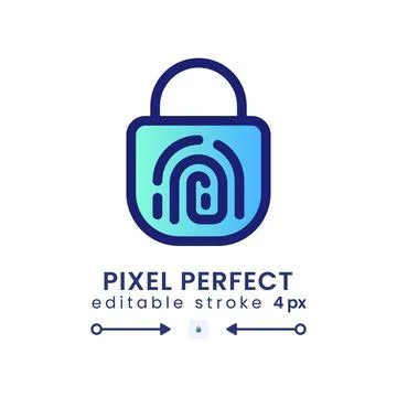 Fingerprint access gradient fill desktop icon Illustrazione stock