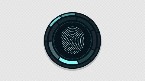 Fingerprint Access Ring Overlay with Transparent Alpha Stock Footage 331709724