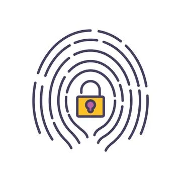 Fingerprint access security data protection Stockillustratie