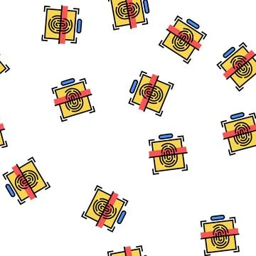 Fingerprint access vector seamless pattern sign Illustrazione stock