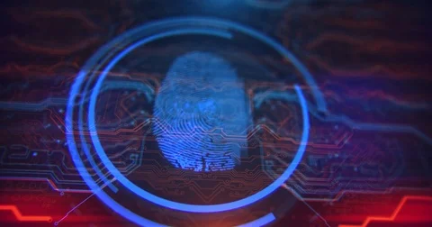 Fingerprint Access video. Internet web security. Digital technology background. Stock Footage 81365874