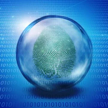 Fingerprint and binary code Stockillustratie