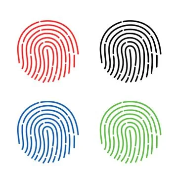 Fingerprint and ID app button icon vector Stock Illustration