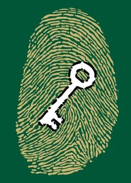 Fingerprint and security key Stock Illustration