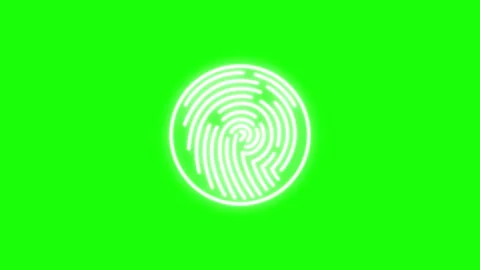 Fingerprint animation with rotating shape blur animation with green screen Stock Footage 312055931