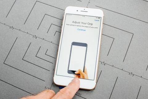 Fingerprint App on Apple iPhone Plus the application software Foto stock