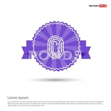 Fingerprint App icon - Purple Ribbon banner Stock Illustration