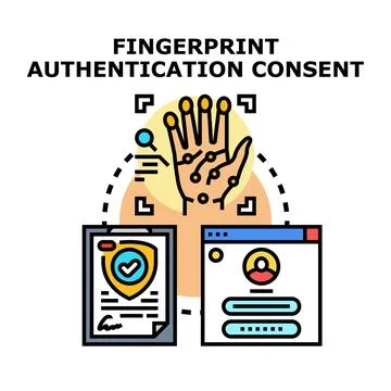 Fingerprint authentication consent for secure digital access Stock Illustration