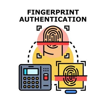 Fingerprint authentication ensuring secure biometric identity access Stock Illustration