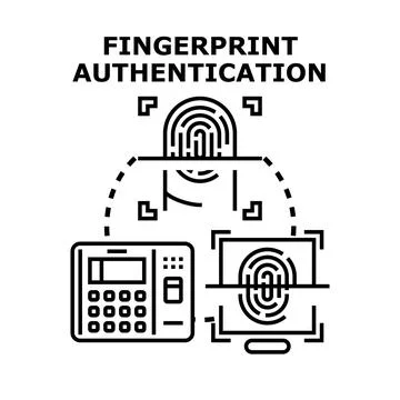 Fingerprint authentication ensuring secure biometric identity access Stock Illustration