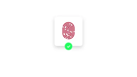 Fingerprint Authentication Interface with Verification Indicator on Digital.. 스톡 동영상 341922450
