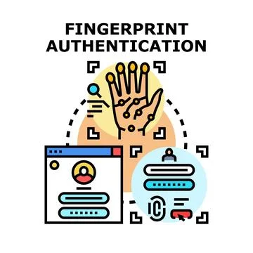 Fingerprint authentication process for secure digital identity access Stock Illustration