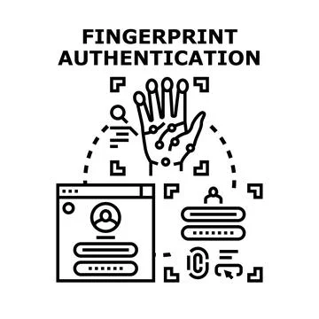 Fingerprint authentication process for secure digital identity access Stock Illustration