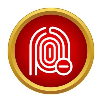 Fingerprint authentication removal featuring a minus sign icon Stock Illustration
