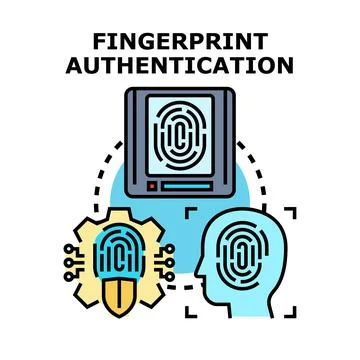 Fingerprint authentication securing sensitive digital information Stock Illustration