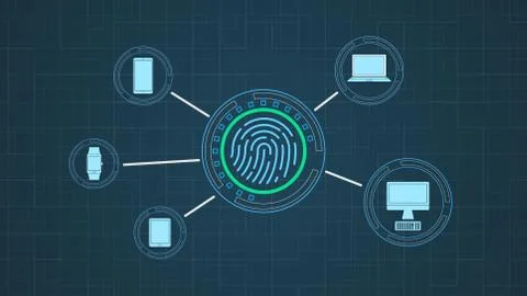 Fingerprint authorization concept Illustrazione stock