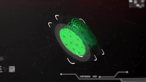 Fingerprint background, secure internet concept. 4k loop background on internet 스톡 일러스트