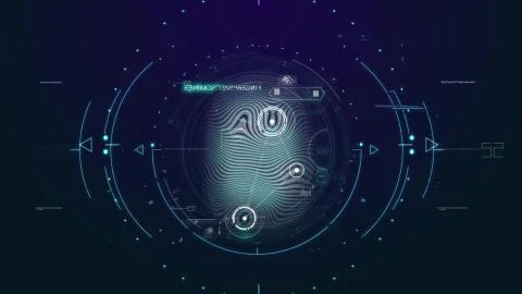 Fingerprint background, secure internet concept. 4k loop background on internet Stock Illustration