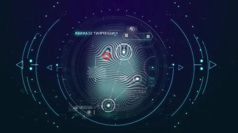 Fingerprint background, secure internet concept. 4k loop background on internet 스톡 일러스트