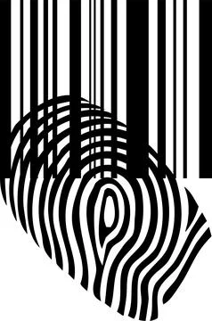 Fingerprint, barcode, logo, icon Stock Illustration
