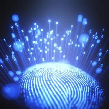 Fingerprint Binary Code 스톡 일러스트