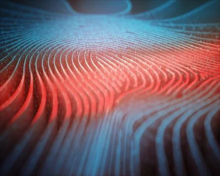 Fingerprint Binary Code Scanner Illustrazione stock