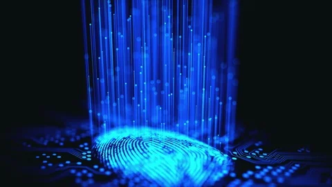 Fingerprint Binary Microchip Stock Footage 108410272