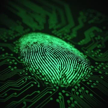 Fingerprint Binary Microchip Stockillustratie
