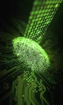 Fingerprint Binary Microchip Stock Illustration
