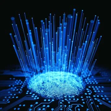 Fingerprint Binary Microchip Stock-Illustration