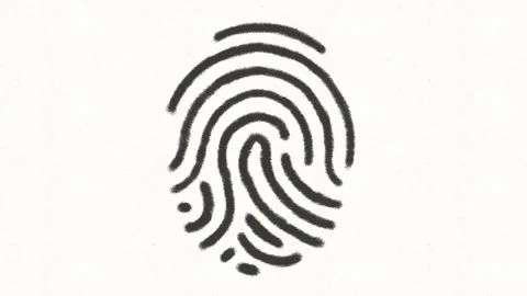 Fingerprint Biometric Authentication and Digital Security Animation Stock Footage 342018060
